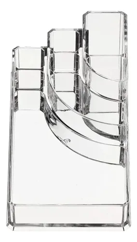 Organizador De Acrilico 8 Divisores Grande Porta Cosmeticos Color Transparente