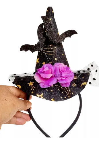 Vincha Con Sombrero De Bruja Cotillon Souvenir Halloween X6u