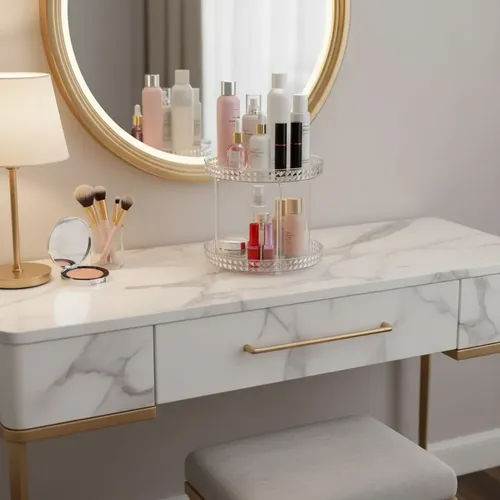Organizador Giratorio Acrilico Division Maquillaje 360 Crema