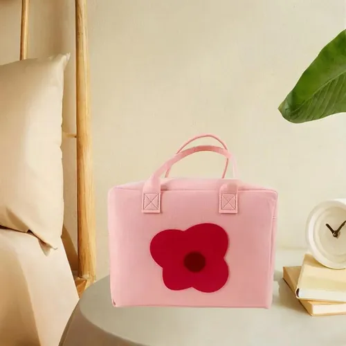 Bolsa De Maquillaje De Viaje, Bolsa De Aseo Flor Rosa Z