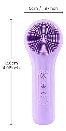 Cepillo Facial Eléctrico Recargable De Silicona, Color Morad