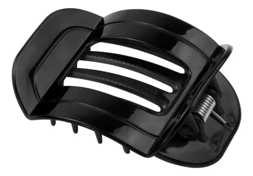Broches De Pelo Grandes 5 Dientes Cuadrados Pack X 12 Color Negro