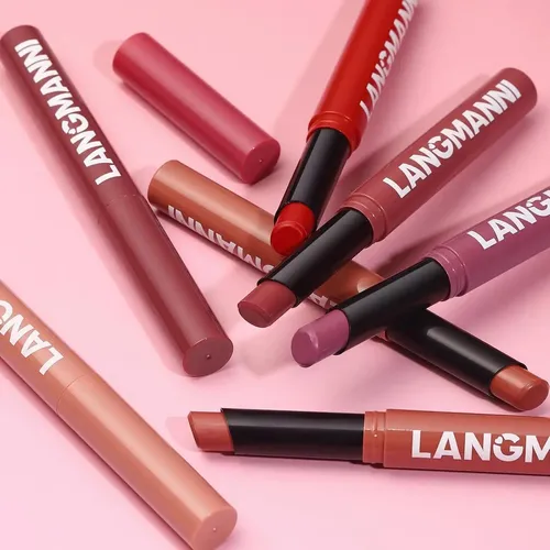 Set de 12 Labiales Jolilab Mate de Larga Duración, Colores Nude y Oscuros