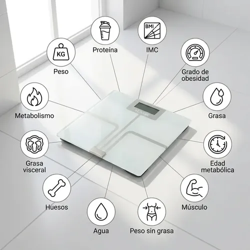 Balanza Digital Klasse Bluetooth para Personas con Medidor de IMC y Grasa Corporal