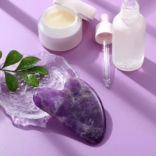 Gua Sha Facial Rosenice Cristal Masaje Relajante Morado