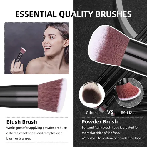 Qaset De Maquillaje 14 Piezas Base, Corrector, Sombra Morada Negro