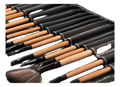 Set 18 Brochas Y Pinceles Para Maquillaje Con Estuche