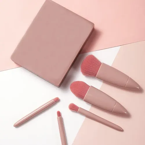 P/j Set Juego De Brochas De Maquillaje Con Espejo Estuche
