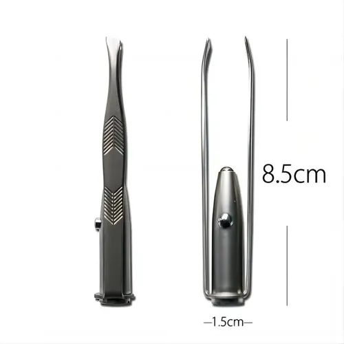 Pinza Depilar Cejas Acero Inoxidable Con Luz Led