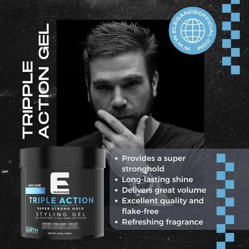 Gel Para El Cabello Elegance De Triple Acción, Fijación Supe