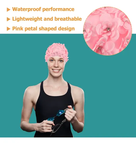 Waterproof Flower Swim Cap For Women With Comfortable Fit
