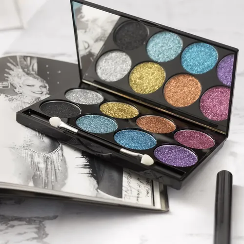 Paleta De Glitter 8 Tonos Compacto Con Espejo Xulu Z487