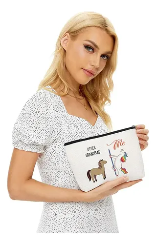 Bolsa De Maquillaje Con Hojas Azules, Regalos Para El Día De