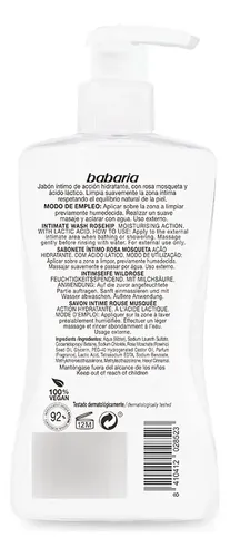 Jabón Intimo Babaria, Ingredientes Naturales