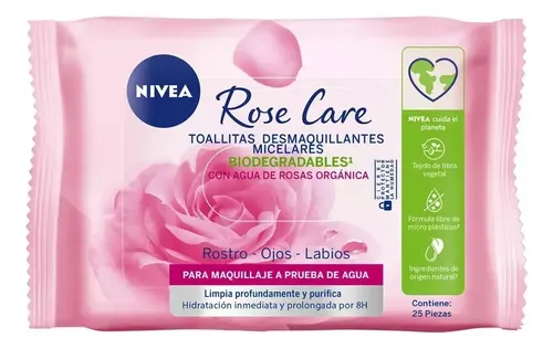 Toallitas Desmaquillantes Micerales Nivea Rose Care 25 Pzas