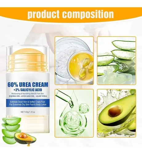 Crema Hidratante Para Pies, Crema De Urea Con 60% Urea Má