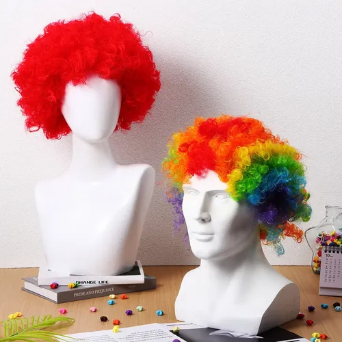 Peluca Afro Payaso Colores Arcoíris Disfraz Fiesta