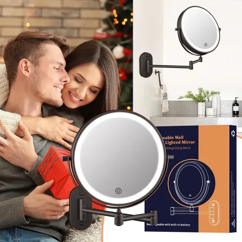Espejo De Maquillaje Led Recargable 5000mah Montado En La