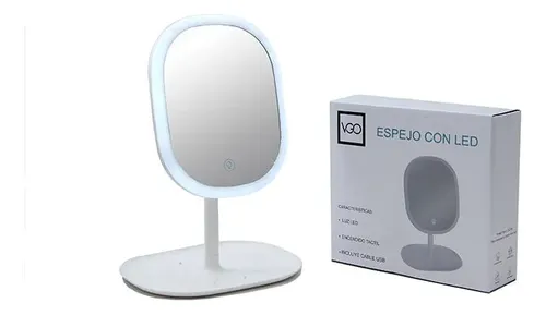 Espejo Con Luz Led De Mesa Portatil Maquillaje Ep17050