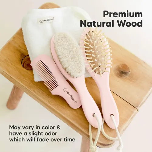Cepillo De Pelo Para Bebés Keababies De Madera Con Cerdas Su