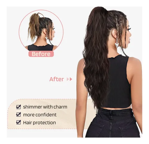 Peluca De Mujer Con Cordón Ajustable Y Efecto Ondas De Agua