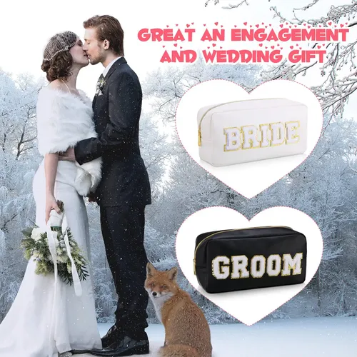 Bolsa De Maquillaje Oudain Bride And Groom De Piel Sintética