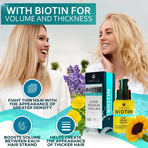 Sérum Capilar Espesante Con Biotina Bellisso, Volumen 60 Ml
