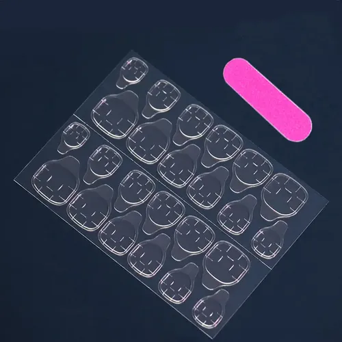 Uñas Postizas Con Lazo Rosa, Adhesivos Para Uñas.