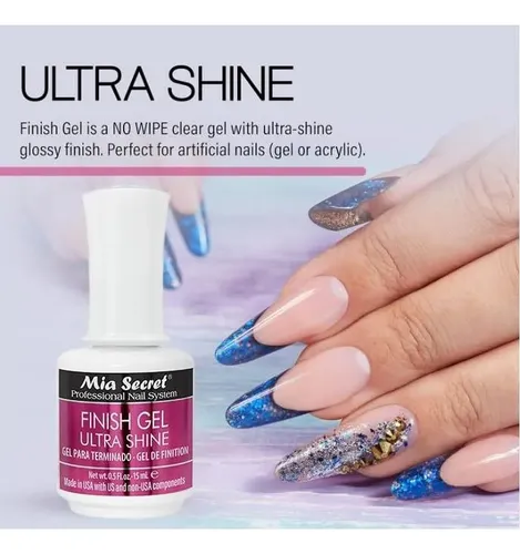 Finish Gel Top Coat Mia Secret 0.5 Fl Oz (pack De 3)