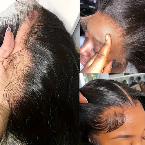 Pelucas De Pelo Humano 360 De Encaje Frontal Hd De Pelo Huma Negro