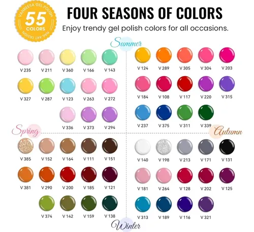 Set Esmaltes Gel Vanreesa 60 Pcs 55 Colores 4top Coat