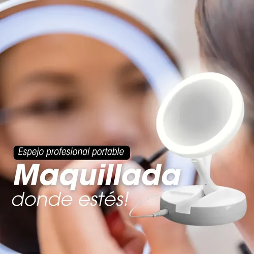 Espejo Profesional Maquillaje Aumento Luz Luces Potente Led