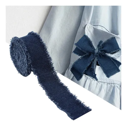 Adornos De Cinta Vaquera. Accesorios De Ropa Azul Oscuro