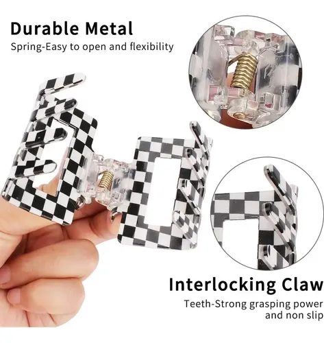 Clips De Garra A Cuadros Ahoney 4 Pack Y2k 5.08 Cm