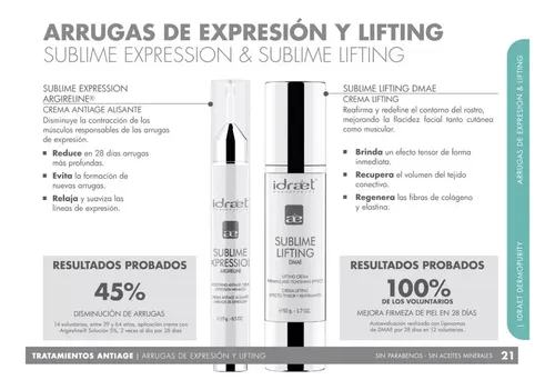 Crema Anti Edad Alisante Arrugas de Expresión Idraet Sublime Expression para todo tipo de piel de 15mL