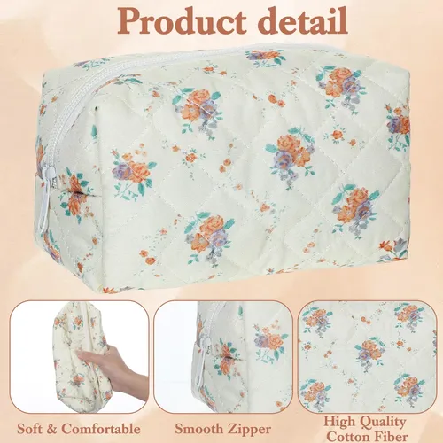 Bolsa De Maquillaje Mbaiyo, 10 Unidades, Diseño Floral, 16 X