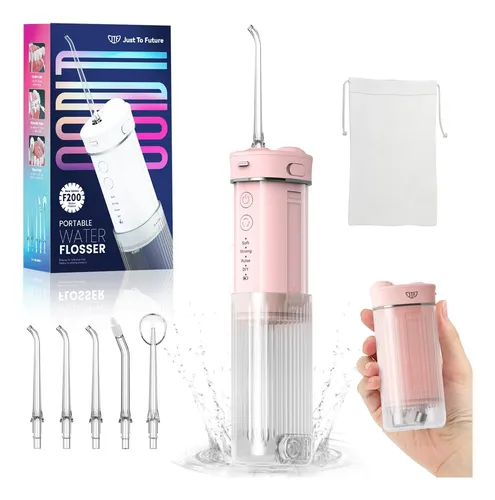 Hilo Dental Portátil Mini, Irrigador Oral, 4 Modos, Impermea Rosa Pálido