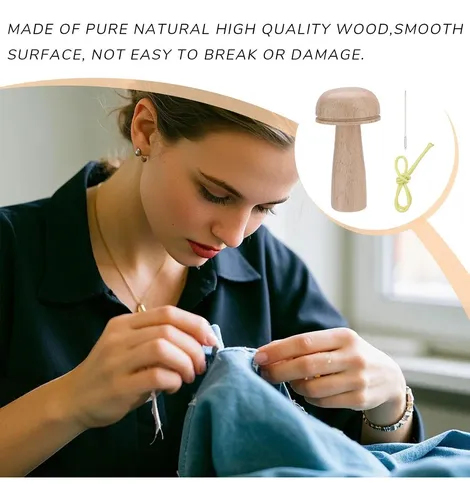 Darning Egg De Madera Para Remendar Ropa Con Mango