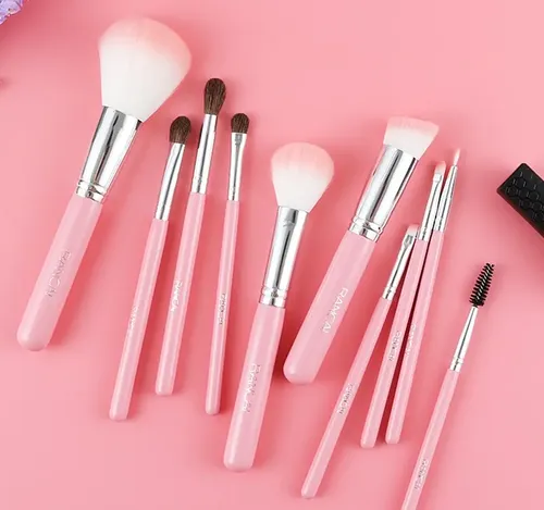 Set De 10 Pinceles De Maquillaje Con Estuche