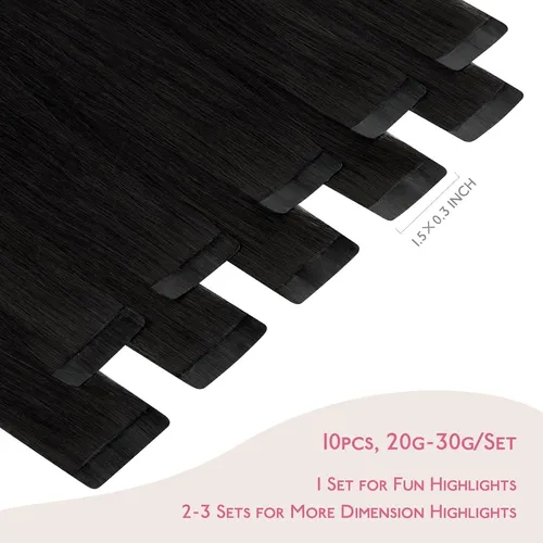Extensiones De Cabello Humano Jet Black Wennalife 10 In 20 G