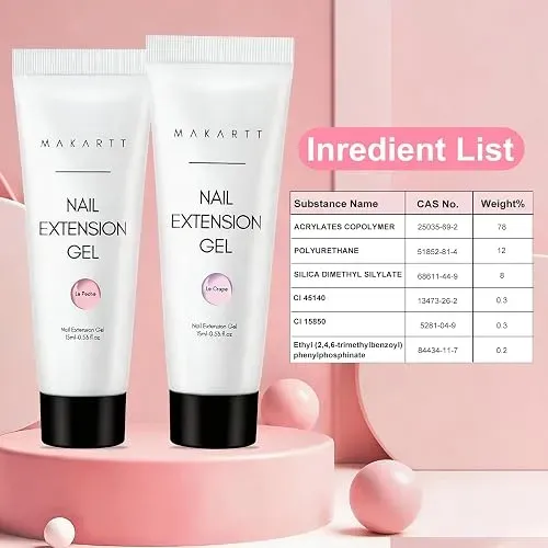Makartt Poly Nail Gel Kit Para Principiantes 6 Piezas Gel