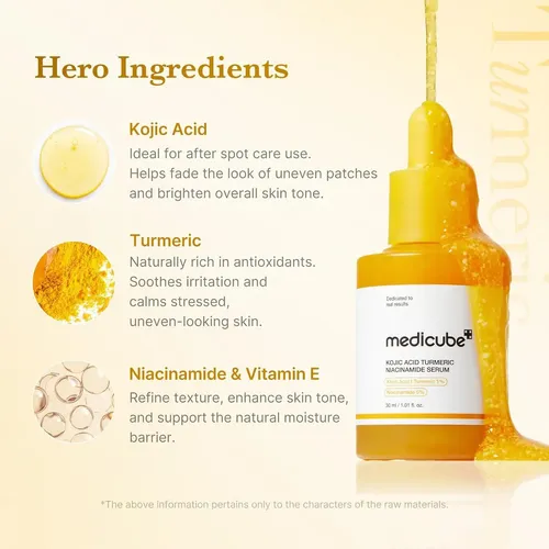 Medicube Kojic Acid Turmeric Niacinamide Serum 30ml Todo Tipo De Piel Día/noche