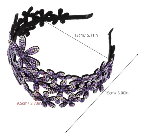 Accesorios De Moda Diadema Ancha Con Diamantes Imitación