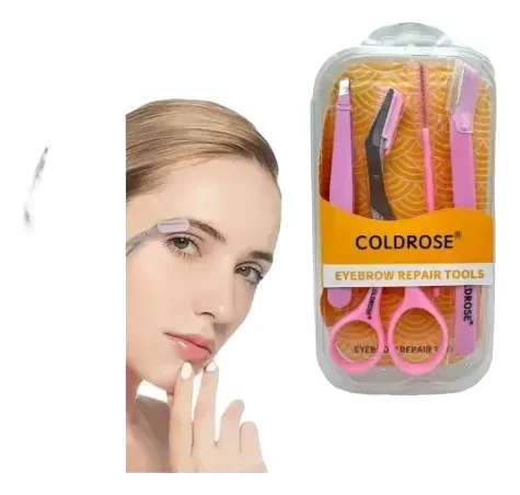 Kit Perfilador De Cejas Pinza Tijera Navaja