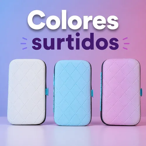 Set Manicura 7 Piezas Con Estuche Portátil Rígido Kit 11cm