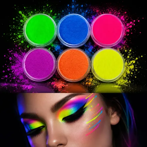 Set X 4 Sombras Ojos Volatil 6 Tonos Fluo Burst Neon Pink 21