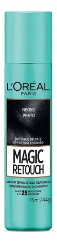 Spray L´Oréal Magic Retouch para Cobertura Temporária de Cabelos Grisalhos 75ml Tonalidade Preto