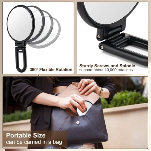 Espejo Plegable Boomiboo Con Aumento 10x Para Viaje Negro