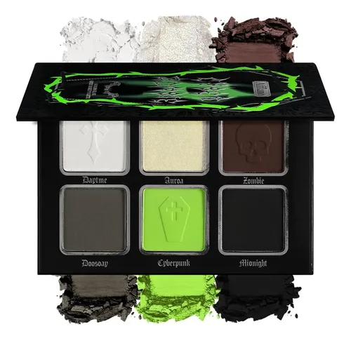 Paleta Sombras Gótica Halloween Vegana 6 Col. Verde Marrón