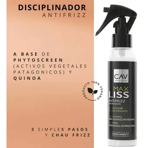 Disciplinador Antifrizz Max liss Cav 125ml Vegano Sin Formol